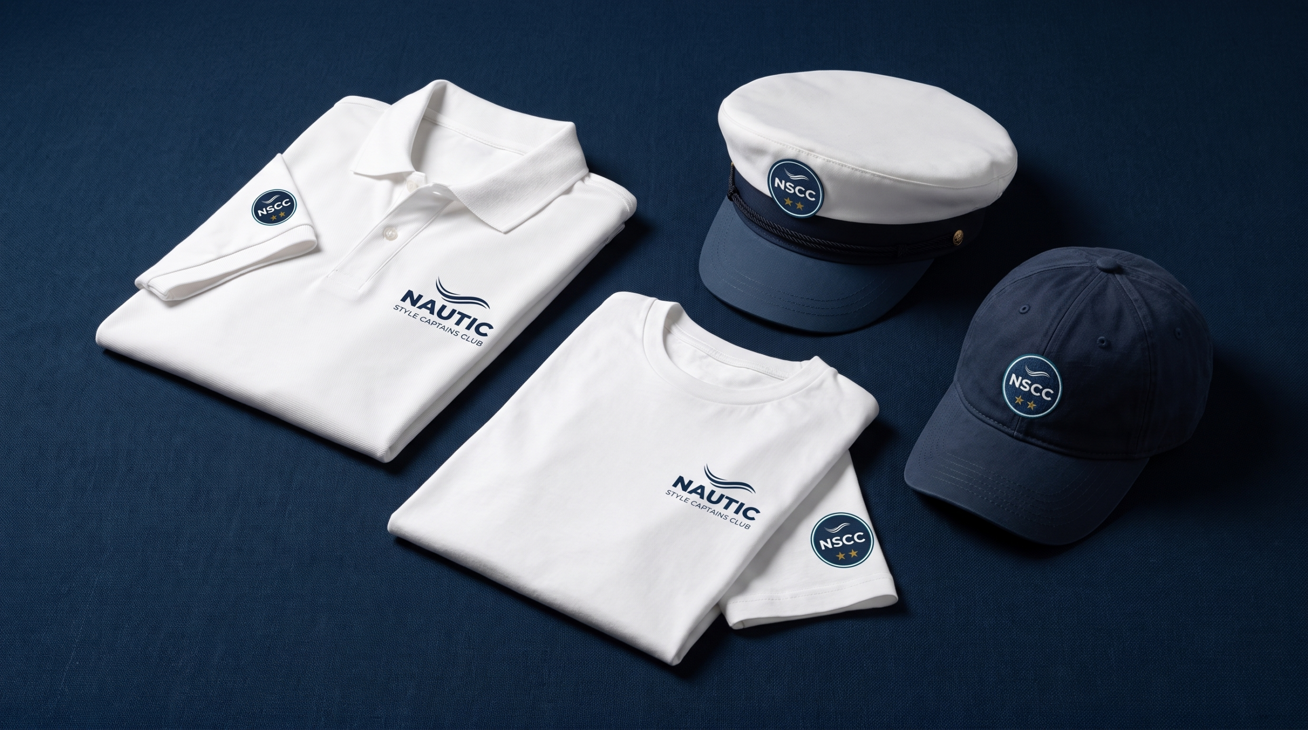 Klubový merch NSCC — čepice, kšiltovka, polo a tričko